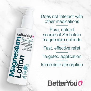 BetterYou Natural Magnesium Lotion for Skin Health, 6.09 Fl Ounce