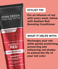 John Frieda Radiant Red Red Boosting Shampoo Daily Shampoo Helps Enhance Red Hair Shades 8.3 Ounce With Pomegranate And Vitamin E