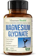 Pure Magnesium Glycinate 200mg (Glicinato de Magnesio) Chelated Magnesium Supplement for Sleep Relaxation Muscle and Women's Wellness Better Absorbed Than Citrate or Oxide 60 Vegan Capsules