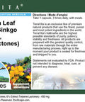 Terravita Ginkgo Biloba Leaf Extract (24% Ginkgo Flavones, 6% Terpene Lactones) - 450 Mg (100 Capsules, Zin: 514347)