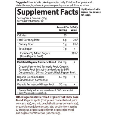 Garden of Life Organics Turmeric Inflammatory Response Gummy - 120 Real Fruit Gummies For Kids & Adults 50Mg Curcumin (95% Curcuminoids) No Added Sugar Organic Non-Gmo Vegan & Gluten Free