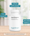 Supersmart Super Gingerols 400 mg Per Day Ginger Root Extract Standardised to 20 Gingerols Digestive Support Anti Inflammatory Supplement NonGMO Gluten Free 60 Vegetarian Capsules