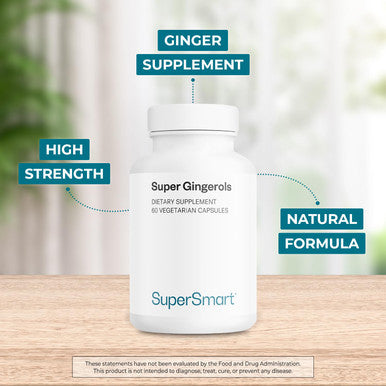 Supersmart Super Gingerols 400 mg Per Day Ginger Root Extract Standardised to 20 Gingerols Digestive Support Anti Inflammatory Supplement NonGMO Gluten Free 60 Vegetarian Capsules
