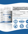 Fleamart Click to see full view Glutathione Supplement 98%+ Highly Purified and Bioavailable Skin Care & Detoxification L Glutathione 1000mg Immune & Liver Support Made in The USA 60 Capsules