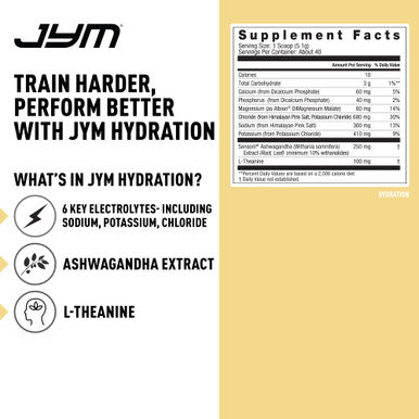 JYM Hydration Electrolyte Powder Pina Colada Powder 40 Servings