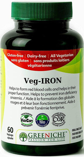Greeniche VEG-IRON 60 Capsule High Absorption Iron Supplement For Women & Men