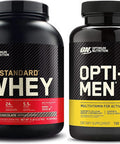 Optimum Nutrition Gold Standard 100% Whey Protein Isolate Powder Double Rich Chocolate 5 Lb + Opti-Men 150 Tabs