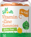 Vitamin C and Zinc Gummies for Kids | 36 Count | Vegan, Non-GMO, Gluten Free Supplement | by Lil' Sprouts