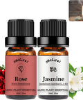 Yethious 2 Pack Rose Jasmine Essential Oil Set 100% Pure Natural Aromatherapy Massage Oils for Diffuser, Humidifier