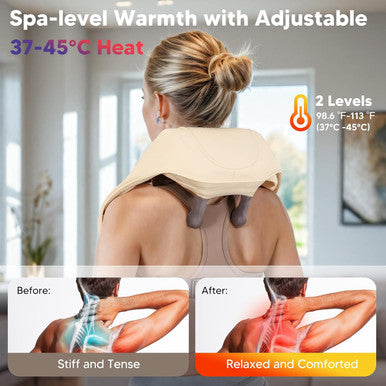 Arboleaf 6D Neck Massager For Pain Relief Deep Tissue Shiatsu Shoulder Massager With Heat Cordless Kneading Massager For Neck, Back, Leg, For Mom Dad, Fsa And Hsa Eligible