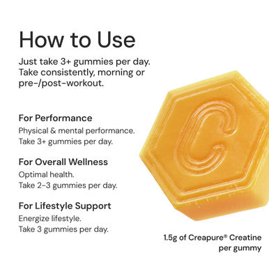 Create Creatine Monohydrate Gummies for Men and Women Boost Focus Strength and Endurance Anti-Melting Formula Vegan Gluten-Free Non GMO 1.5g of Creatine per Gummy Orange 90 Count
