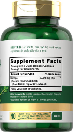 Carlyle Bacopa Monnieri Capsules | 180 Capsules