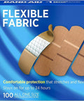 Band-Aid Flexible Fabric Bandages, All One Size (1 Inch) 100 Ea