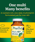 MegaFood Men'S 40+ One Daily Multivitamin For Men With Vitamin B Vitamin D3 Selenium Zinc & Real Food - Immune Support Energy Metabolism And Muscle & Bone Health Non Gmo; Vegetarian - 90 Tabs