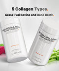 Codeage Multi Collagen Protein + Organic Raw Greens Superfood Capsules Supplement 21 Fruits & Veggies Grass-Fed Hydrolyzed Collagen Peptides 5 Types All-in-One 180 Count