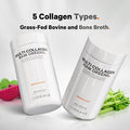 Codeage Multi Collagen Protein + Organic Raw Greens Superfood Capsules Supplement 21 Fruits & Veggies Grass-Fed Hydrolyzed Collagen Peptides 5 Types All-in-One 180 Count