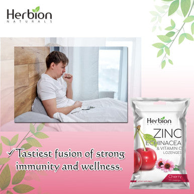 Herbion Naturals Zinc Eusacea and Vitamin C Lozenges with Natural Cherry Flavor 25 CT Dietary Supplement Supports Immune System Promotes Overall Good Health for Adults and Children 5