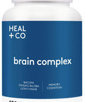 HEAL + CO. Brain Complex | Bacopa, Ginkgo Biloba & Lion's Mane | Supports Memory + Cognition | 120 Capsules