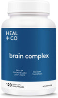 HEAL + CO. Brain Complex | Bacopa, Ginkgo Biloba & Lion's Mane | Supports Memory + Cognition | 120 Capsules
