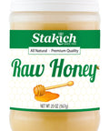 Stakich Raw Honey - Pure, Unprocessed, Unheated, Kosher - 5 Pound (80 Ounce)