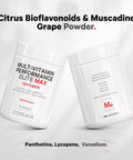 Codeage Multivitamin Performance Elite Max Supplement - Vitamins A, B6, B12, C, D, E, Vitamin K (Mk-4, Mk-6, Mk-7, Mk-9), Essential Minerals, Botanical & Grass-Fed Organ Extracts, Lutein - 90 Capsules
