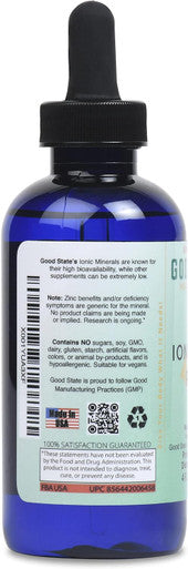 Good State Liquid Ionic Zinc Plus - Ultra Concentrate (10 Drops Equal 15 Mg - 200 Servings Per Bottle)