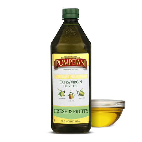 Pompeian Gourmet Selection Extra Virgin Olive Oil, Contains Polyphenols, First Cold Pressed, 16 Fl Oz