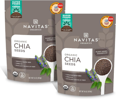 Navitas Organics Chia Seeds Ã¢â‚¬â€œ For Chia Pudding, Smoothies, Baking, Salads & More Ã¢â‚¬â€œ Omega 3, Fiber, Minerals - USDA Organic, Non GMO, Kosher, Gluten Free, Keto (8oz. Bag, 8 Servings)