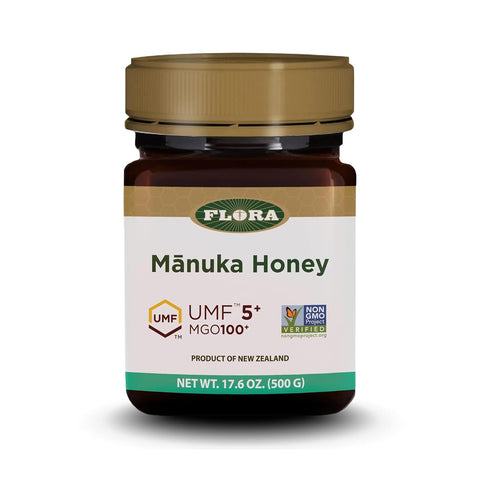Flora - MÃƒâ€žÃ‚Ânuka Honey MGO 100+/5+ UMF, New Zealand Honey, 100% Traceable MGO,Natural Healing, Sore Throat Relief, Aids Digestion, 8.8-oz. Jar