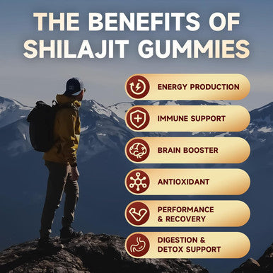 Sugar-Shilajit Gummies 1000 Mg With 85+ Trace Minerals & Fulvic Acid, Pure Himalayan Shilajit Supplement Gummies For Men & Women - Energy, Brain, Immunity - Strawberry Flavor, 120 Count