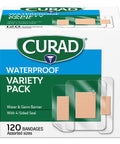 Curad Waterproof Bandage Variety Pack 3 Styles Included; Assorted Size 120 Bandages