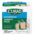 Curad Waterproof Bandage Variety Pack 3 Styles Included; Assorted Size 120 Bandages
