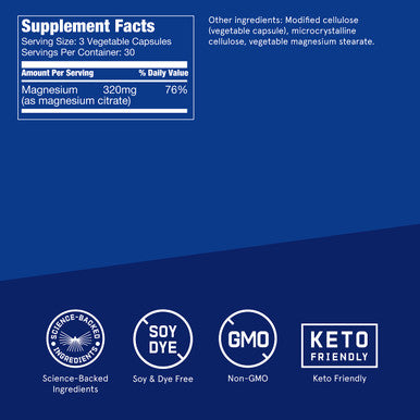 Bulletproof Magnesium Capsules, 90 Count, Supplement For Nervous System, Muscle And Bone Support