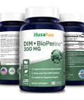 DIM 300mg with Bioperine - 200 Veg caps (Non-GMO, Vegan and Gluten-Free) Diindolylmethane
