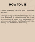GOLD COLLAGEN Hyaluronic Formula - Collagen Supplements for Women Enhanced with Vitamin D Vitamin C Hyaluronic Acid & Zinc 90 Tablets - Collagen Tablets for Skin Hydration Hair Nail & Joint Care