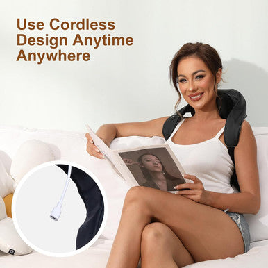 Multifunctional Neck And Shoulder Massager With Heat, Shiatsu Deep Tissue Kneading Massage Pillow For Pain Relief With Straps And Multiple Modes, Portable Full Body Massage For Home, Car, Office Use