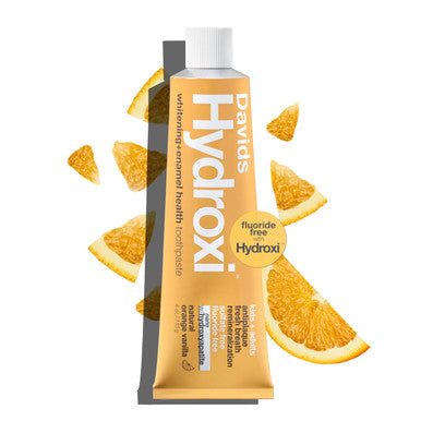 Davids Hydroxi Fluoride Free Nano Hydroxyapatite Toothpaste for Enamel Health & Whitening Antiplaqu SLS Free Kid Friendly Orange Vanilla Flavor 4 oz Made in USA