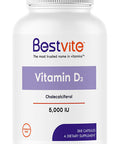 Vitamin D3 5000 IU (365 Capsules) - No Stearates - Non GMO - Gluten Free