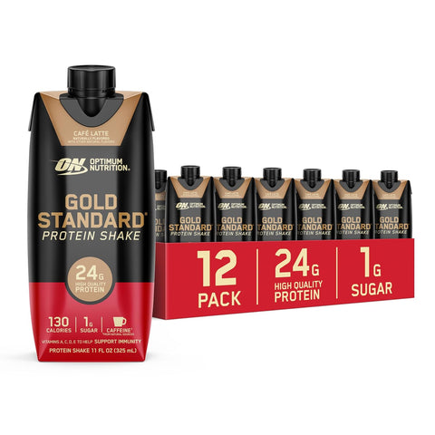 Optimum Nutrition Gold Standard 24g Protein Shake, Vanilla, 12 Ct