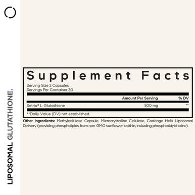 Codeage Liposomal Glutathione Supplement Pure Reduced Setria L-Glutathione Liposomal Delivery Phospholipid Complex Encapsulated Glutathione Powder Pills Vegan Non GMO 60 Capsules