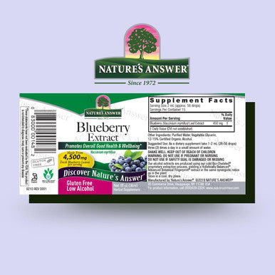 Nature'S Answer Blueberry Leaf with Organic Low Alcohol 1 Fluid Ounce | Overall Wellness Support | Healthy Eye Support