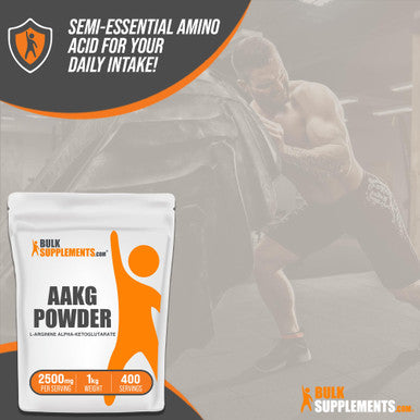 Bulksupplements.Com Aakg Powder - Arginine Alpha-Ketoglutarate, Akg Supplement - Nitric Oxide Supplement, Arginine Supplement - Unflavored & Gluten Free, 2500Mg Per Serving, 1Kg (2.2 Lbs)
