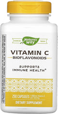 NatureS Way Vitamin C With Bioflavonoids Immune Support High Potency Vitamin C Per 2Capsule Serving Promotes Collagen 1000 Mg Per 2Capsule Serving 250 Capsules (Packaging May Vary)