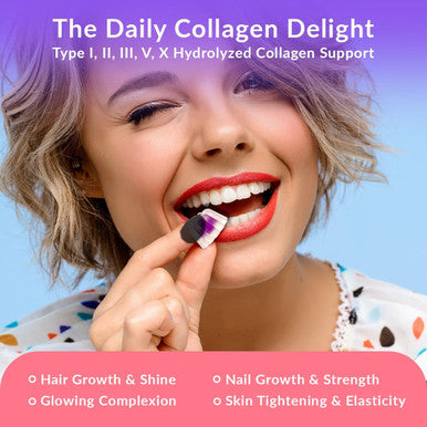 Sugar-Hydrolyzed Collagen Peptide Gummies, Collagen Gummies For Women With Biotin Vitamin C D B12, Collagen Supplement For Immune, Digestion, Skin, Nails, Hair