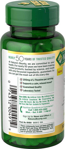 Nature's Bounty Anxiety & Stress Relief Ashwagandha Ksm-66 Tablets 50 Count