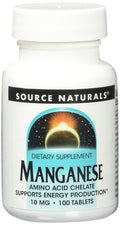 Source s Manganese 10 mg Amino Chelate,100 Tablets (Pack of 2)