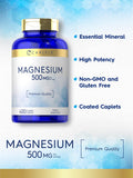 Magnesium 500Mg | 400 Coated Caplets | Vegetarian, Non-Gmo, And Gluten Free Supplement | By Carlyle