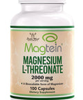 Magnesium L Threonate Capsules (Magtein) - High Absorption Supplement - Bioavailable Form For Sleep And Cognitive Function Support - 2,000 Mg - 100 Capsules
