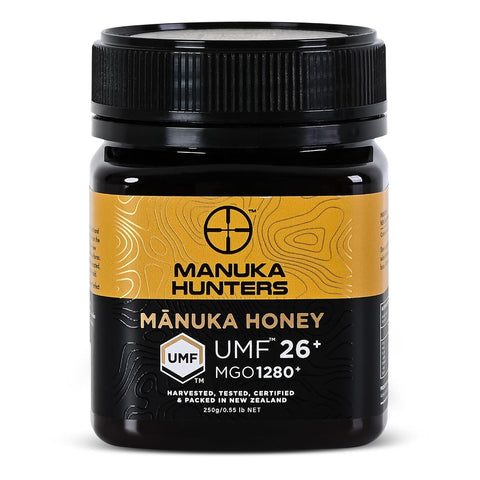 Manuka Hunters UMF 10+/MGO 263+ Certified New Zealand Manuka Honey - 100% Pure Natural Sweetener - Gluten, Dairy Free - Ideal for Tea, Coffee, Smoothies, and Baking - Sustainable - 8.8oz/250g Jar