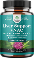Natures Craft Liver Support Supplement with NAC - Herbal Liver Supplement with N Acetyl Cysteine Silymarin Milk Thistle Extract Dandelion Root Artichoke Extract Choline Bitartrate and Berberine for Liver Cleanse